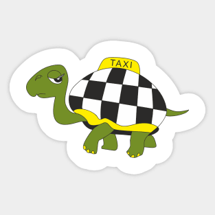 Turtle taxi Sticker